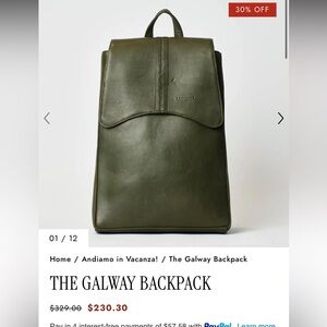 Chic Olive Leather Women's Backpack “The Galway” from Wanderers